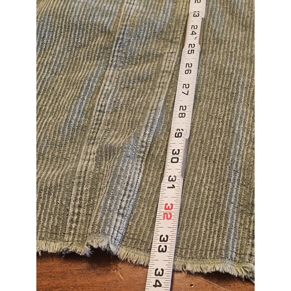 Studded Fringe Corduroy Jacket Green Snap Button Closure By Blue B Collection Si - Picture 12 of 15